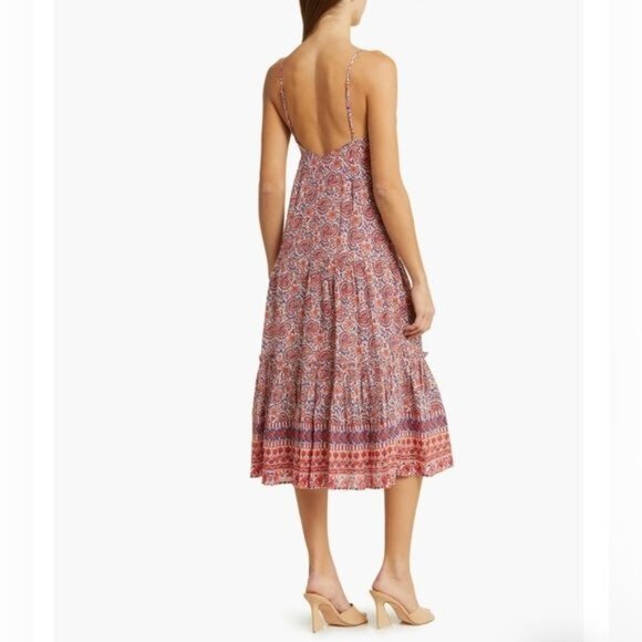 Veronica Beard Red and Purple Midi Dress - Picture 3 of 16